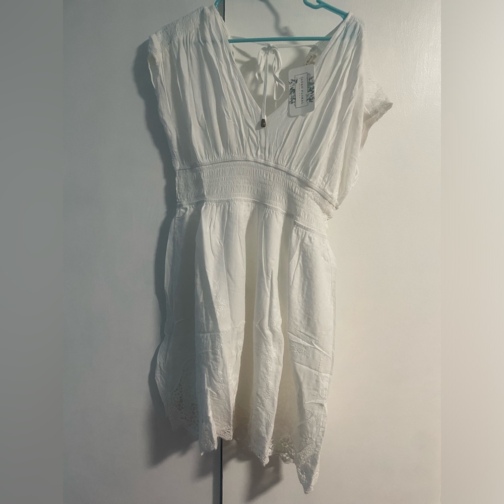 White Lace Mini Dress Size L